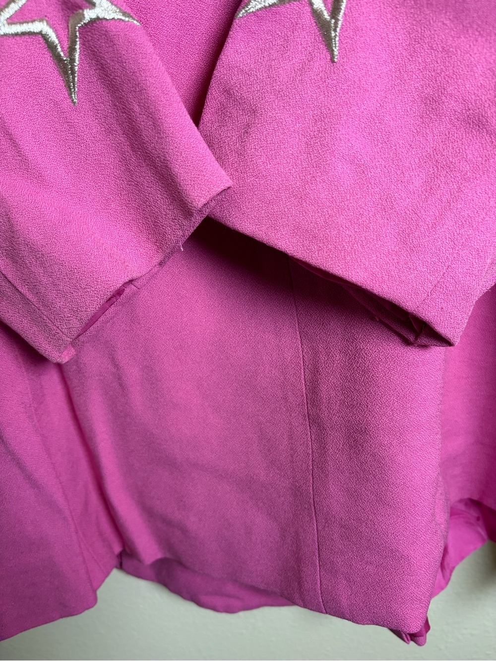 Vintage 80s Solini New York Pink Star Rhinestone Blazer Jacket Western Glam 14 - Picture 15 of 16